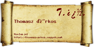 Thomasz Árkos névjegykártya
